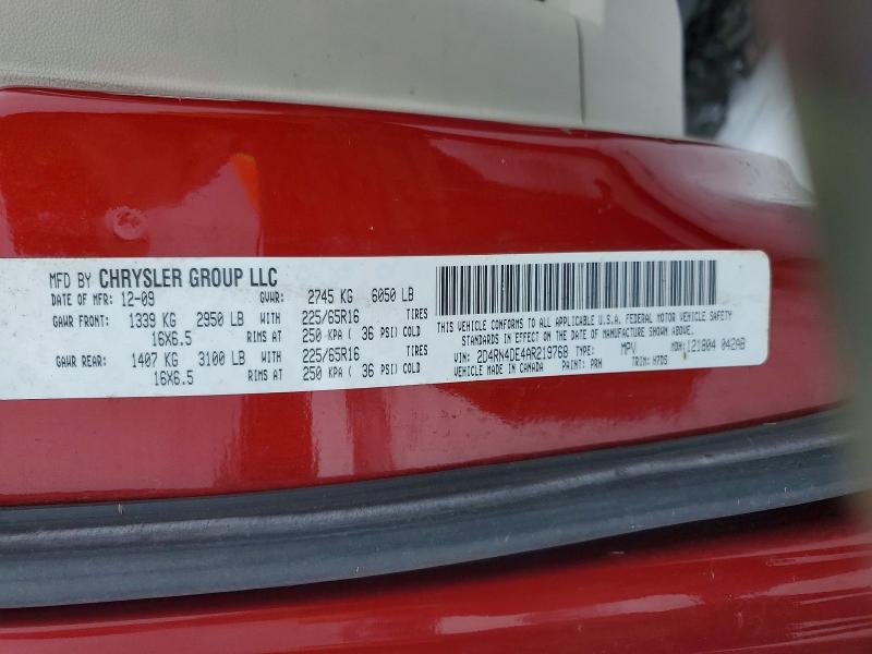 Photo 14 from auction – 2010 DODGE GRAND CARA with VIN 2D4RN4DE4AR219768