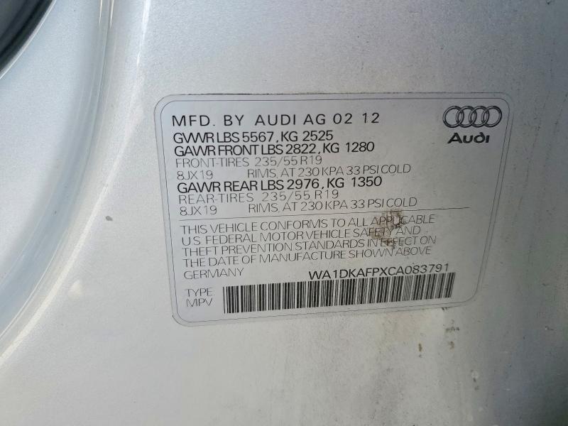 Photo 14 from auction – 2012 AUDI Q5 PREMIUM with VIN WA1DKAFPXCA083791