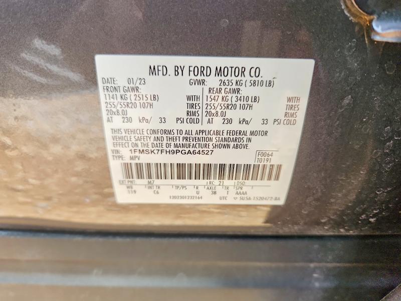Photo 14 from auction – 2023 FORD EXPLORER L with VIN 1FMSK7FH9PGA64527