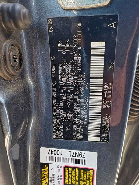 Photo 10 from auction – 2010 TOYOTA SEQUOIA PL with VIN 5TDDY5G10AS024223