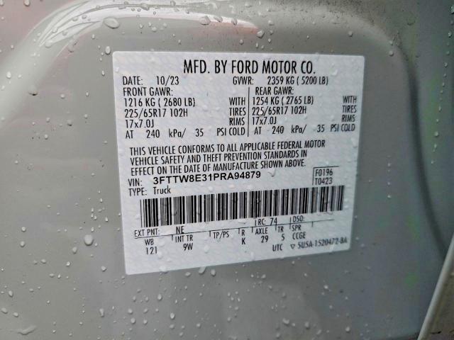 Photo 10 from auction – 2023 FORD MAVERICK with VIN 3FTTW8E31PRA94879