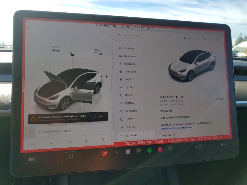 Photo 9 from auction – 2023 TESLA MODEL Y with VIN 7SAYGDEE0PA035806
