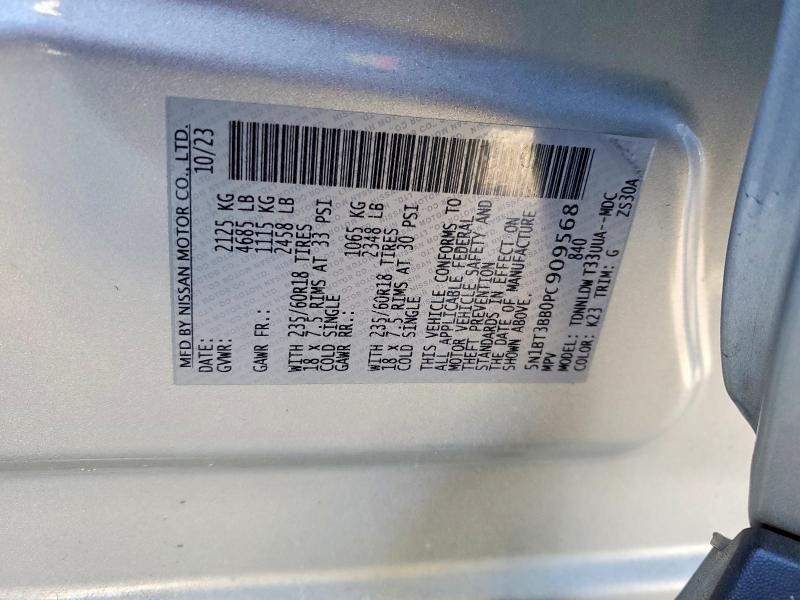 Photo 14 from auction – 2023 NISSAN ROGUE with VIN 5N1BT3BB0PC909568