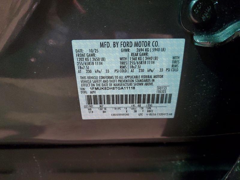 Photo 14 from auction – 2026 FORD EXPLORER with VIN 1FMUK8DH8TGA11118