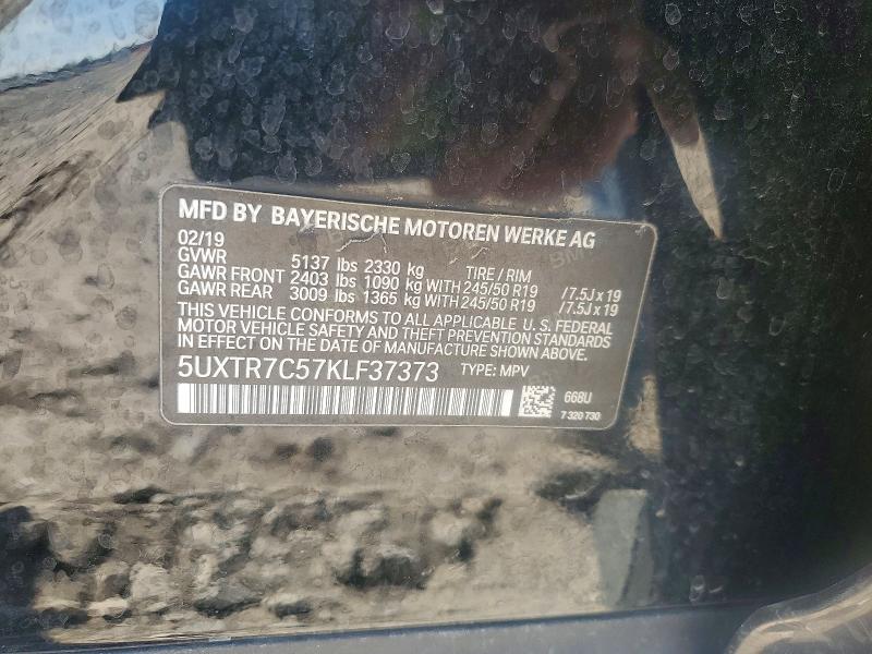 Photo 14 from auction – 2019 BMW X3 with VIN 5UXTR7C57KLF37373