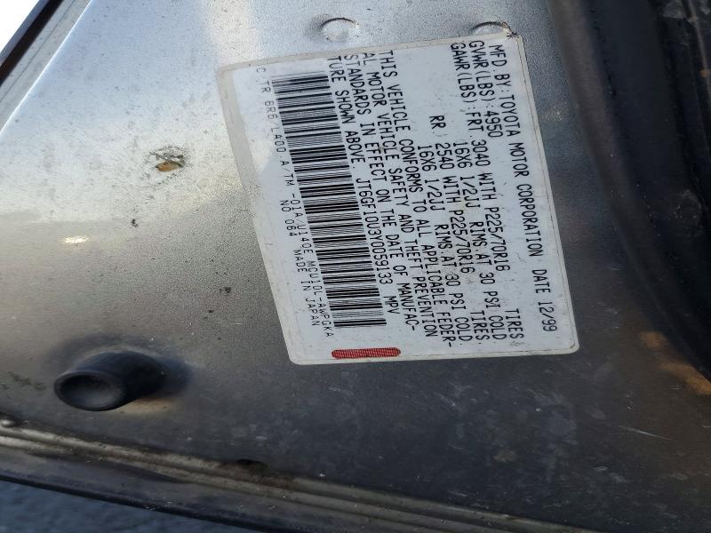 Photo 14 from auction – 2000 LEXUS RX 300 with VIN JT6GF10U3Y0059133