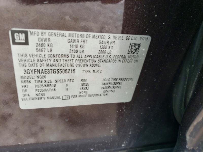 Photo 14 from auction – 2016 CADILLAC SRX with VIN 3GYFNAE37GS506216