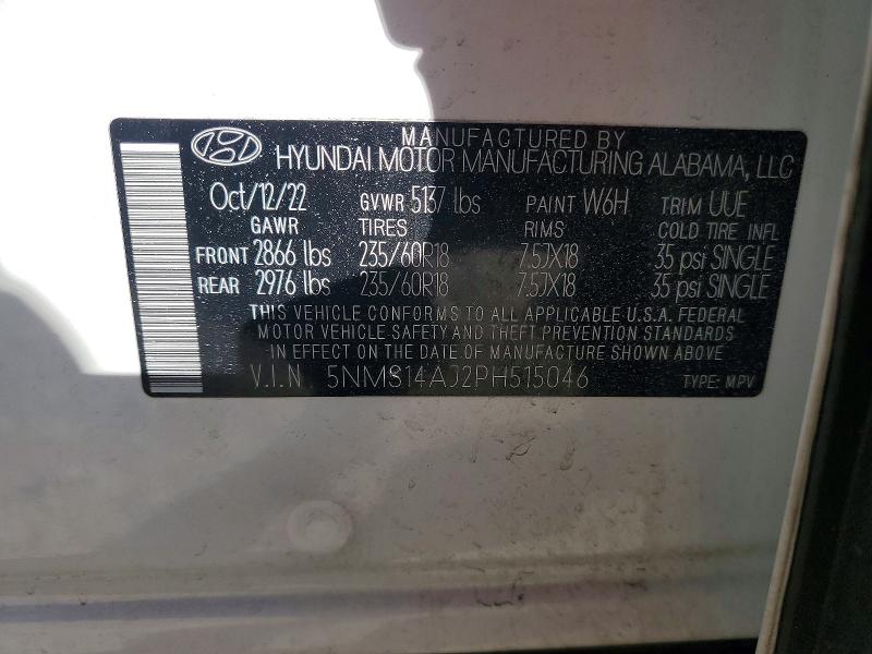 Photo 14 from auction – 2023 HYUNDAI SANTA FE S with VIN 5NMS14AJ2PH515046