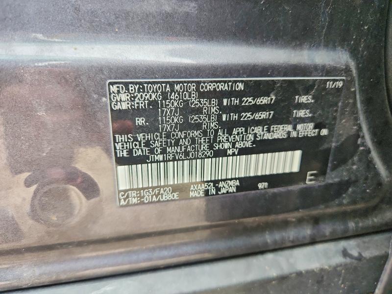 Photo 14 from auction – 2020 TOYOTA RAV4 XLE with VIN JTMW1RFV6LJ018290