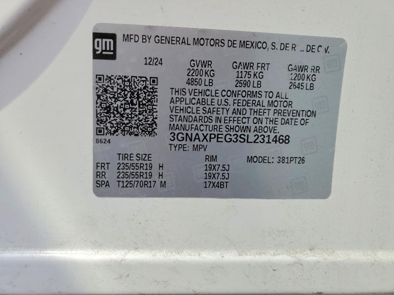 Photo 14 from auction – 2025 CHEVROLET EQUINOX with VIN 3GNAXPEG3SL231468