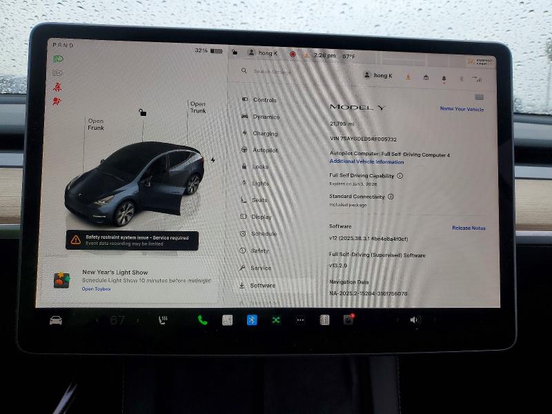 Photo 9 from auction – 2024 TESLA MODEL Y with VIN 7SAYGDED5RF005732