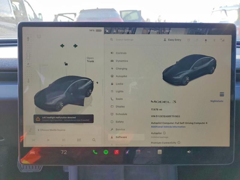 Photo 9 from auction – 2024 TESLA MODEL 3 with VIN 5YJ3E1EA8RF751903