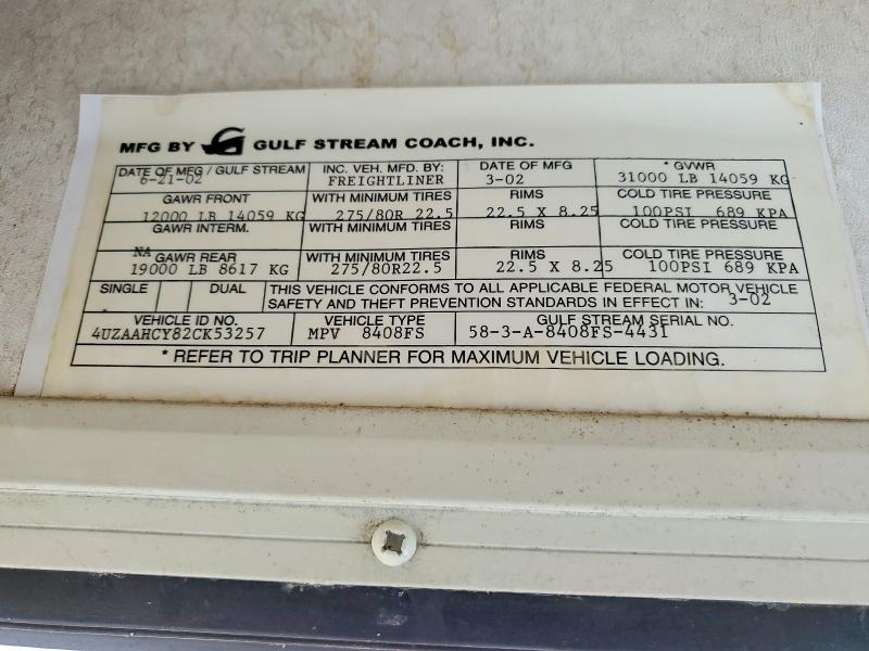 Photo 10 from auction – 2003 FREIGHTLINER CHASSIS with VIN 4UZAAHCY82CK53257