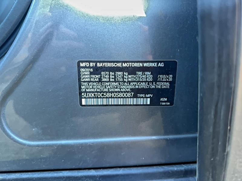 Photo 10 from auction – 2017 BMW X5 XDR40E with VIN 5UXKT0C58H0S80087