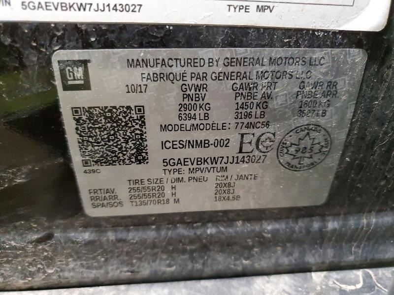 Photo 14 from auction – 2018 BUICK ENCLAVE PR with VIN 5GAEVBKW7JJ143027