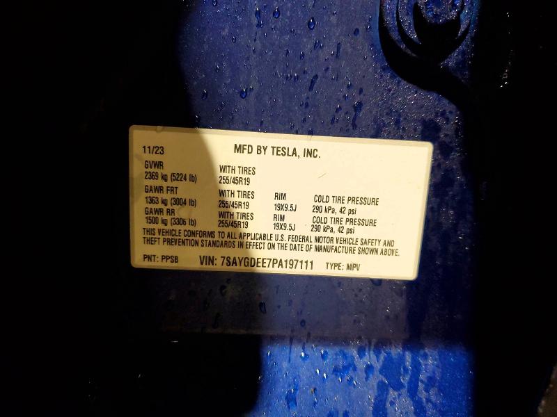 Photo 14 from auction – 2023 TESLA MODEL Y with VIN 7SAYGDEE7PA197111