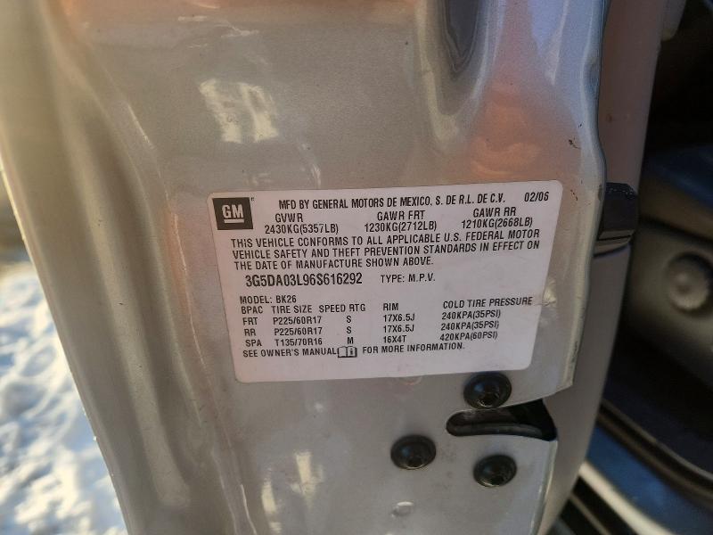 Photo 14 from auction – 2006 BUICK RENDEZVOUS with VIN 3G5DA03L96S616292
