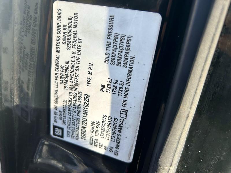 Photo 10 from auction – 2004 HUMMER H2 with VIN 5GRGN23U14H102259