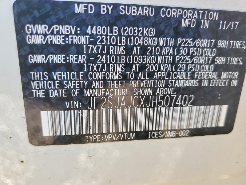 Photo 14 from auction – 2018 SUBARU FORESTER 2 with VIN JF2SJAJCXJH507402