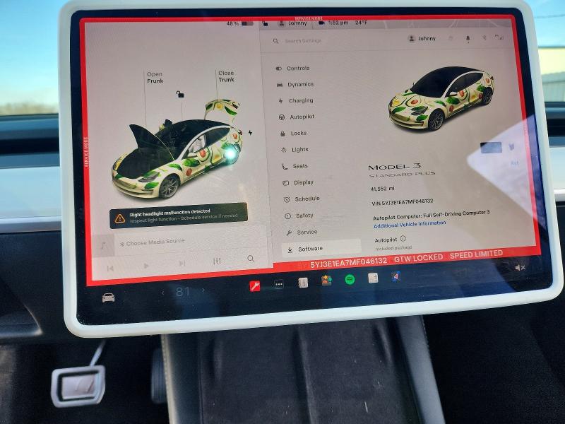 Photo 9 from auction – 2021 TESLA MODEL 3 with VIN 5YJ3E1EA7MF046132