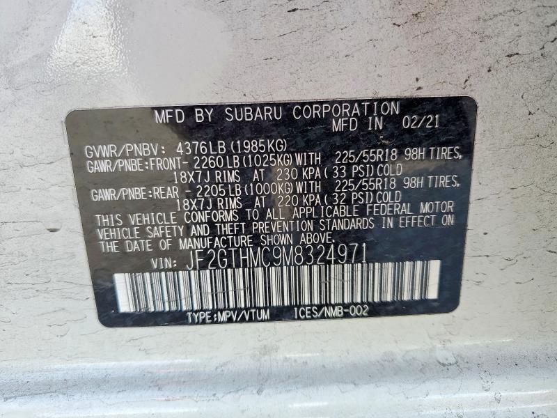 Photo 14 from auction – 2021 SUBARU CROSSTREK with VIN JF2GTHMC9M8324971