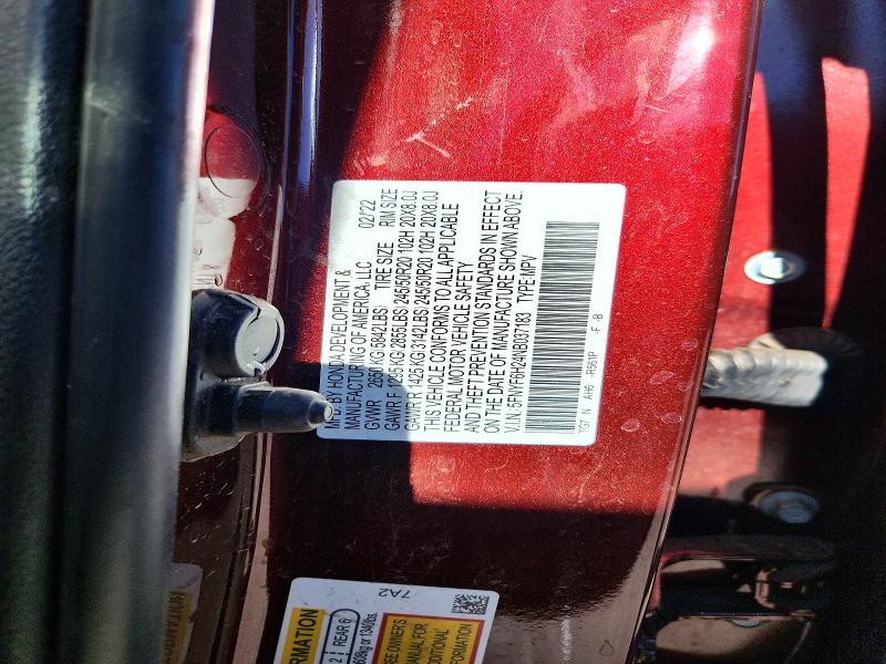 Photo 14 from auction – 2022 HONDA PILOT with VIN 5FNYF6H24NB037183