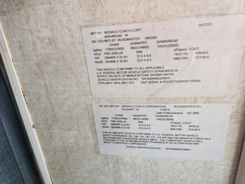 Photo 10 from auction – 2005 ROADMASTER RAIL MONOCOQUE with VIN 1RF43564952036631