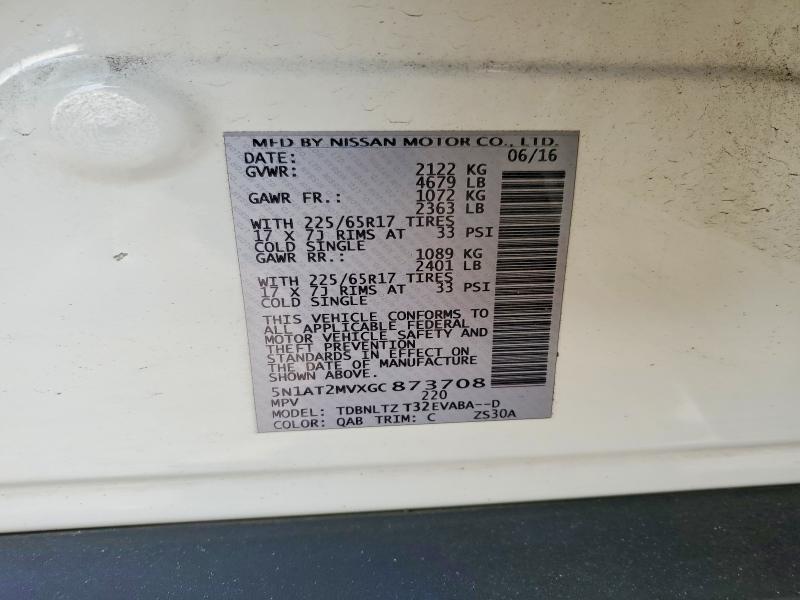 Photo 14 from auction – 2016 NISSAN ROGUE S with VIN 5N1AT2MVXGC873708