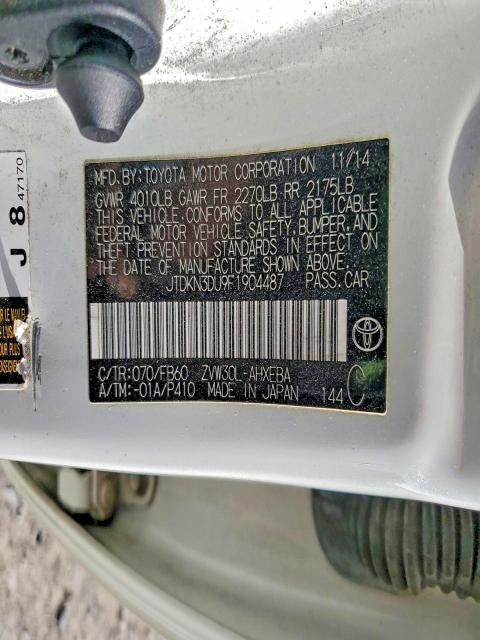 Photo 14 from auction – 2015 TOYOTA PRIUS with VIN JTDKN3DU9F1904487
