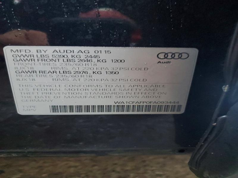 Photo 14 from auction – 2015 AUDI Q5 PREMIUM with VIN WA1CFAFP0FA093444