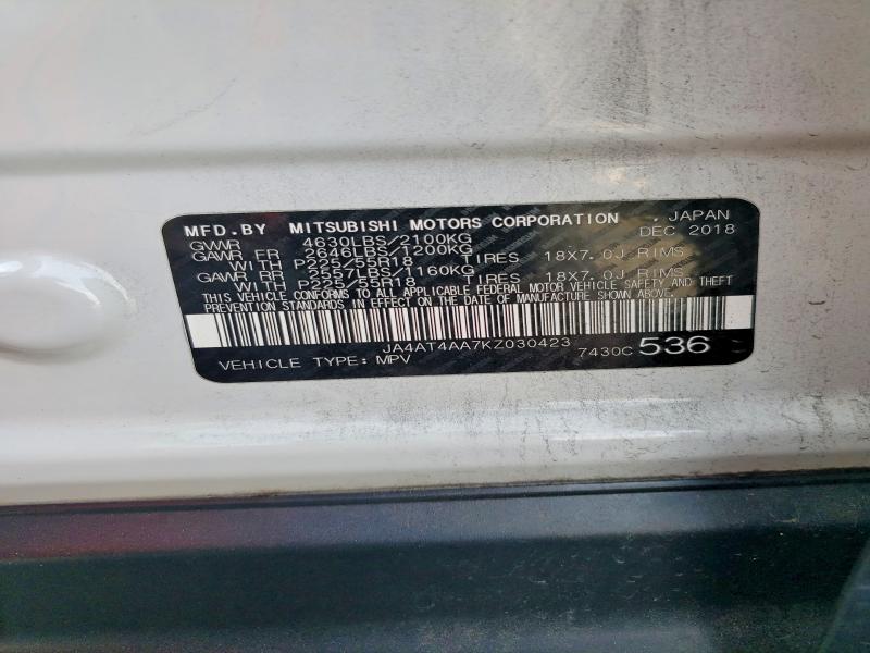 Photo 14 from auction – 2019 MITSUBISHI ECLIPSE CR with VIN JA4AT4AA7KZ030423