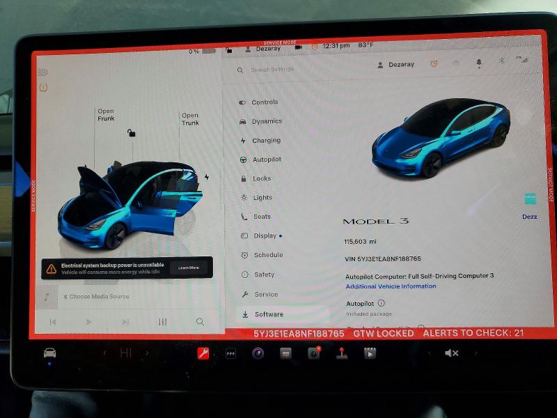 Photo 9 from auction – 2022 TESLA MODEL 3 with VIN 5YJ3E1EA8NF188765