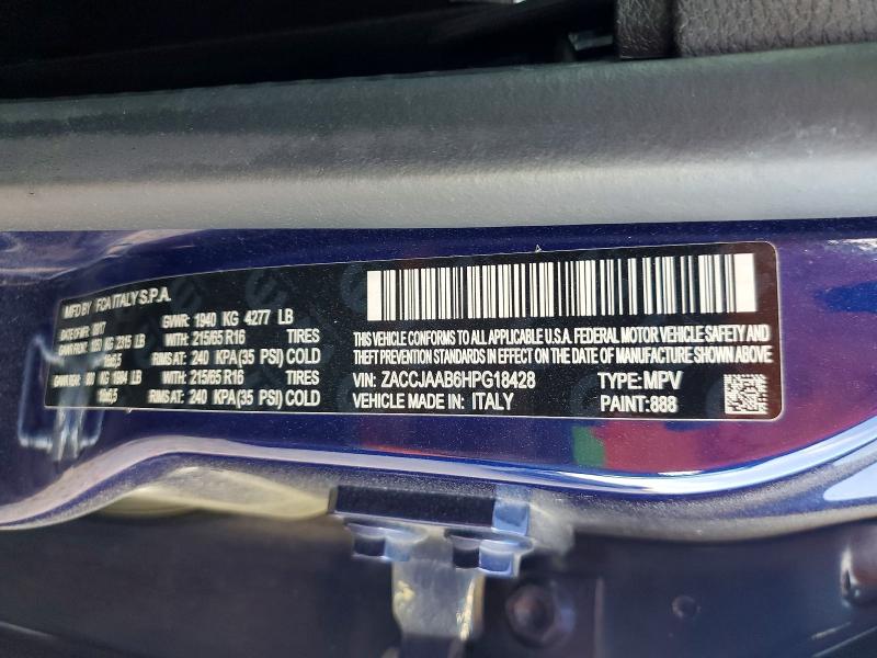 Photo 14 from auction – 2017 JEEP RENEGADE with VIN ZACCJAAB6HPG18428