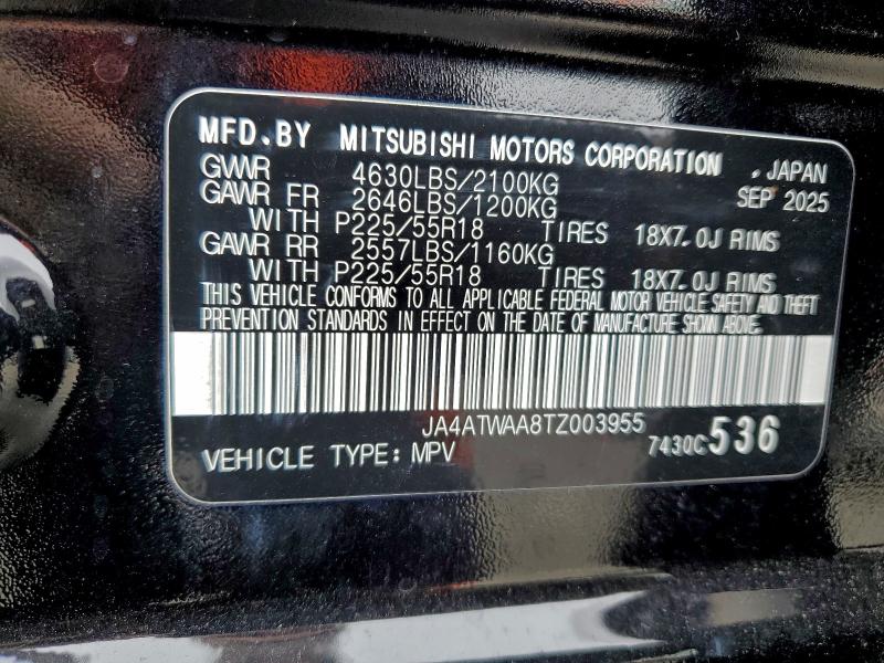 Photo 14 from auction – 2026 MITSUBISHI ECLIPSE CR with VIN JA4ATWAA8TZ003955