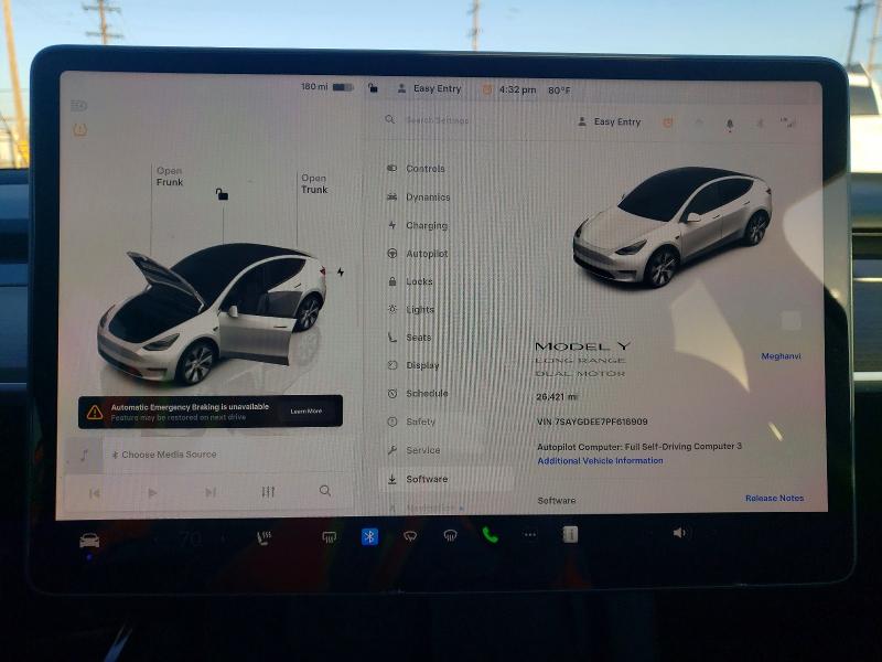 Photo 9 from auction – 2023 TESLA MODEL Y with VIN 7SAYGDEE7PF618909