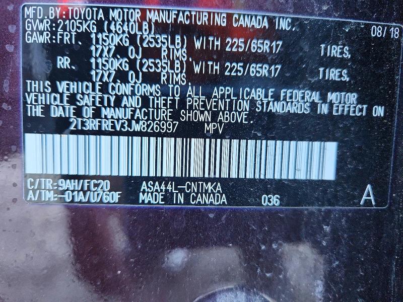 Photo 14 from auction – 2018 TOYOTA RAV4 ADVEN with VIN 2T3RFREV3JW826997