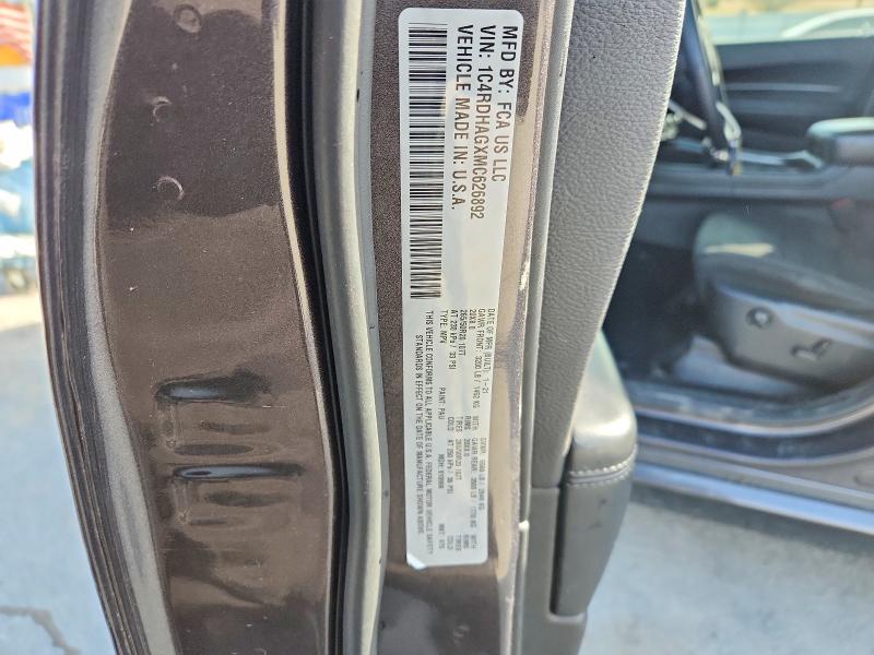 Photo 14 from auction – 2021 DODGE DURANGO SX with VIN 1C4RDHAGXMC626892