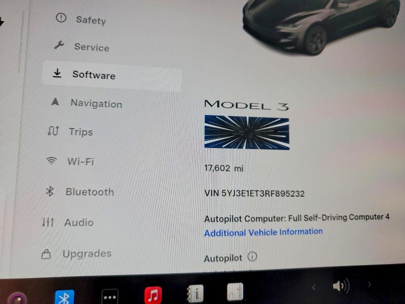 Photo 9 from auction – 2024 TESLA MODEL 3 with VIN 5YJ3E1ET3RF895232