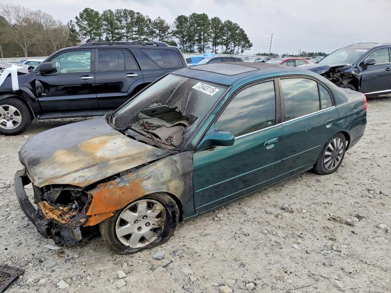 HONDA CIVIC EX 2001 with VIN 2HGES26751H550518 - Photo from auction