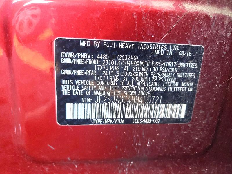 Фото 14 с аукциона – 2017 SUBARU FORESTER 2 с VIN JF2SJAGC4HH455721
