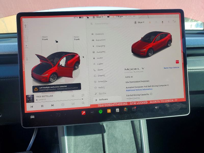 Photo 9 from auction – 2026 TESLA MODEL Y with VIN 7SAYGDED4TF400363