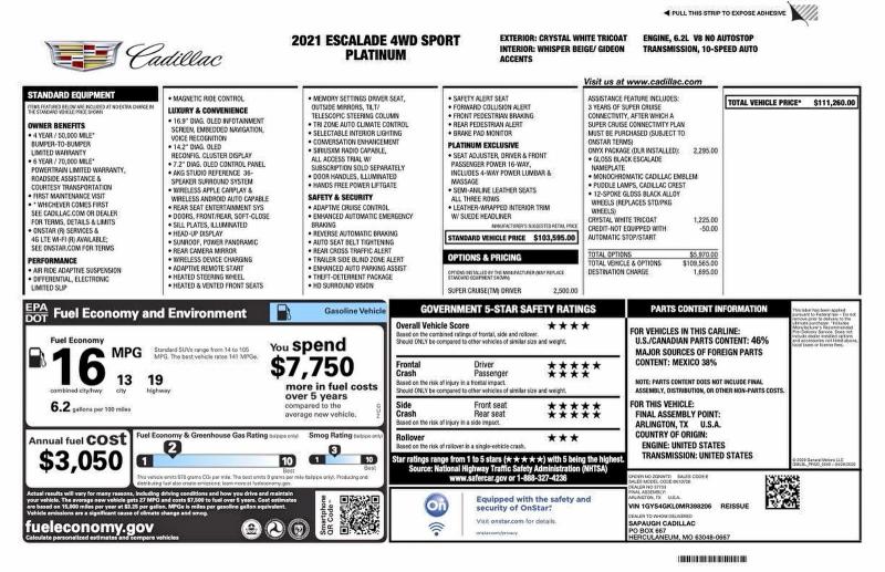 Photo 10 from auction – 2021 CADILLAC ESCALADE S with VIN 1GYS4GKL0MR398206