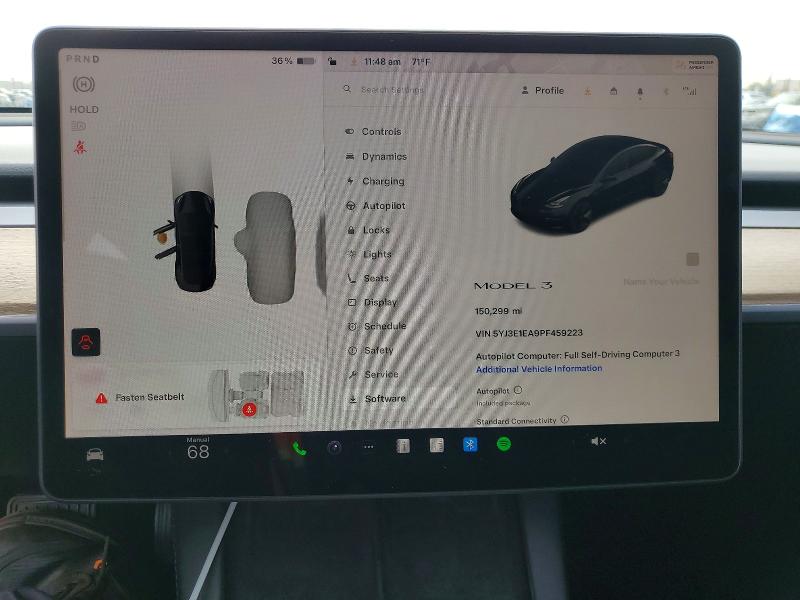 Photo 9 from auction – 2023 TESLA MODEL 3 with VIN 5YJ3E1EA9PF459223
