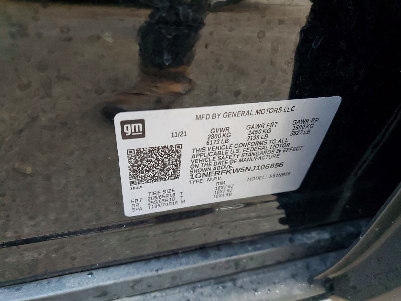Photo 14 from auction – 2022 CHEVROLET TRAVERSE with VIN 1GNERFKW5NJ106856