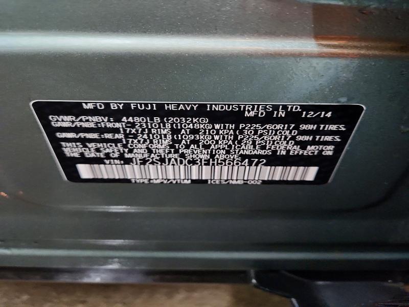 Photo 14 from auction – 2015 SUBARU FORESTER 2 with VIN JF2SJADC3FH566472