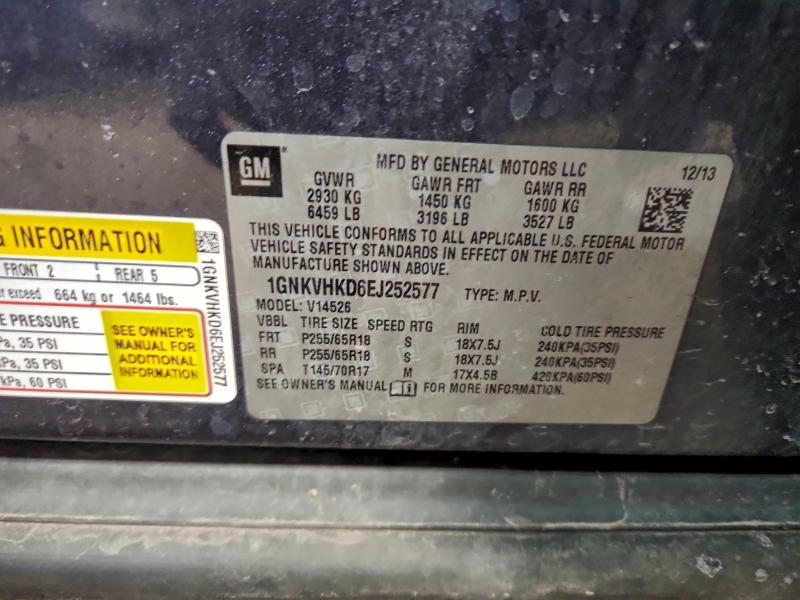Photo 14 from auction – 2014 CHEVROLET TRAVERSE L with VIN 1GNKVHKD6EJ252577