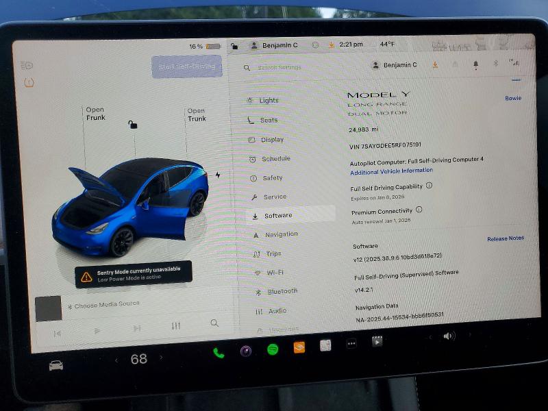 Photo 9 from auction – 2024 TESLA MODEL Y with VIN 7SAYGDEE5RF075191