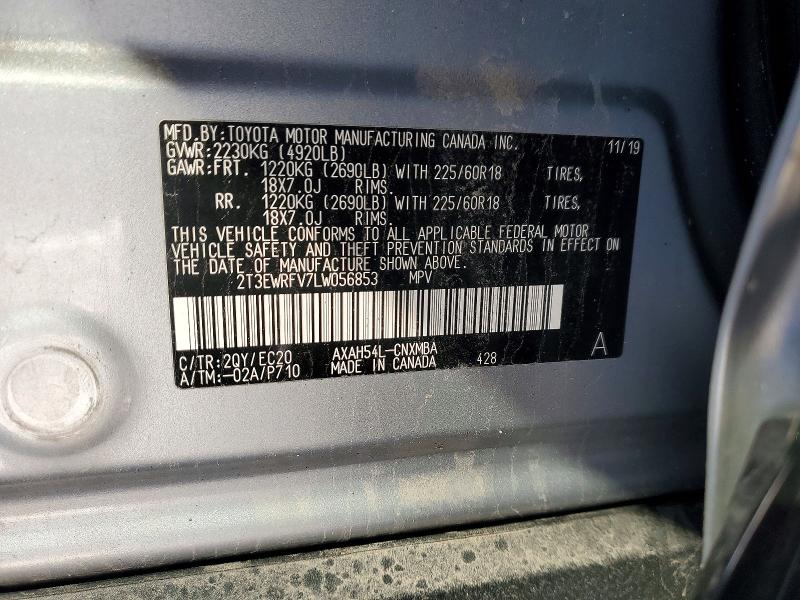 Photo 14 from auction – 2020 TOYOTA RAV4 XSE with VIN 2T3EWRFV7LW056853