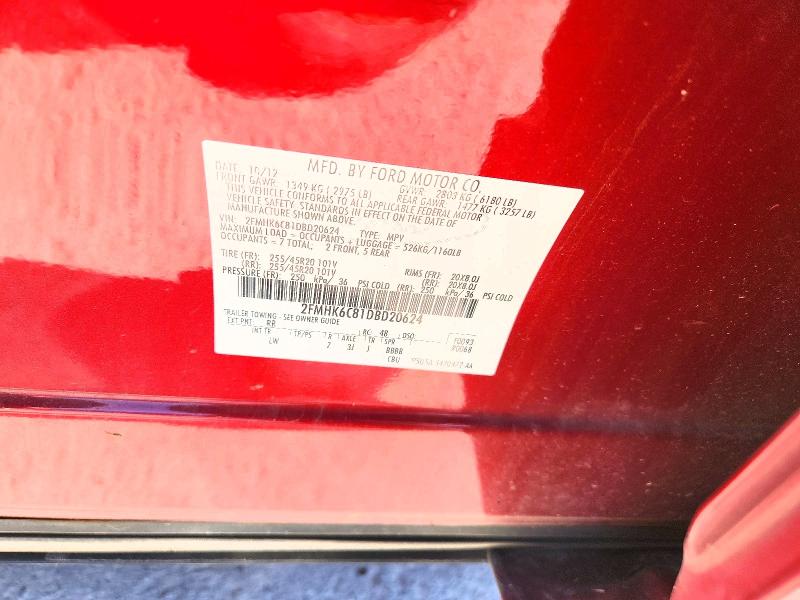 Photo 14 from auction – 2013 FORD FLEX SEL with VIN 2FMHK6C81DBD20624