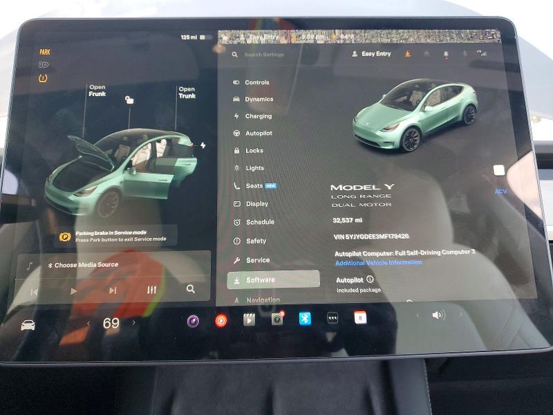 Photo 9 from auction – 2021 TESLA MODEL Y with VIN 5YJYGDEE3MF179426